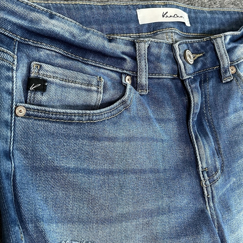 Kancan Mid-Rise Distressed Skinny Jeans | Women's Size 7/27 - Picture 4 of 12